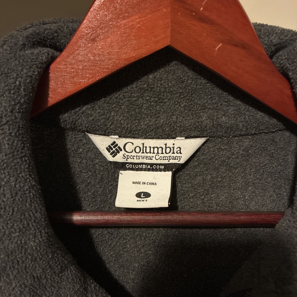 Mens Columbia Fleece Full Zip Jacket Gray Charcoal Size Large Outdoor - Picture 2 of 5